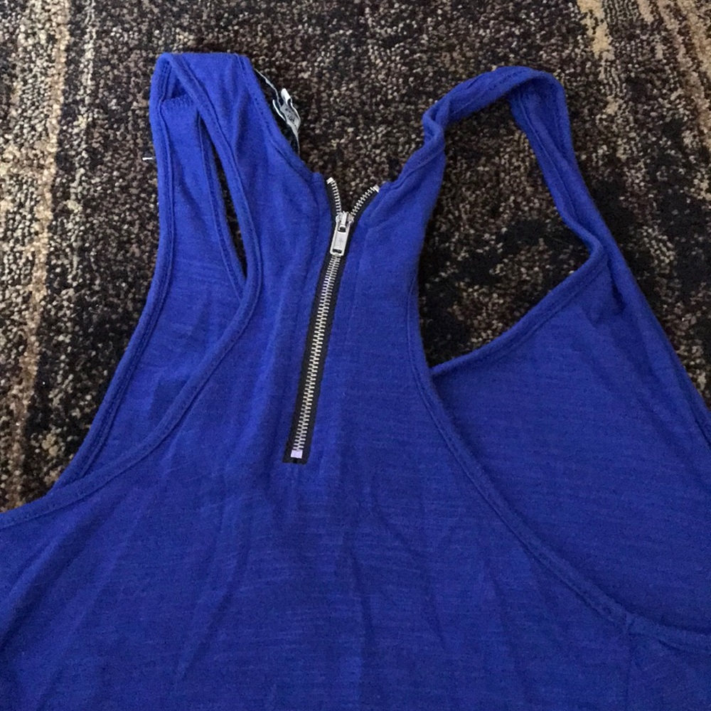 Blue Razor Back Tank Top - Picture 2 of 3